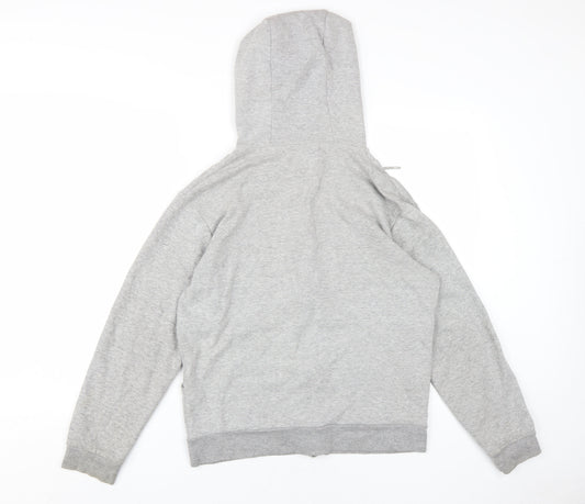 Zara Men’s Grey Full Zip Hoodie, Size 12, Classic Comfort