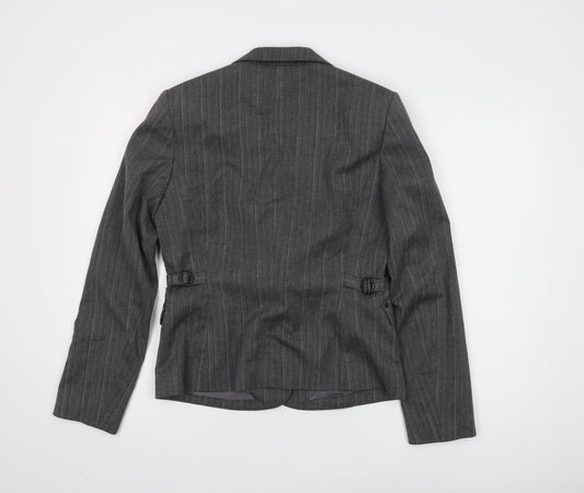Mexx Women's Grey Pinstripe Suit Jacket Size 12