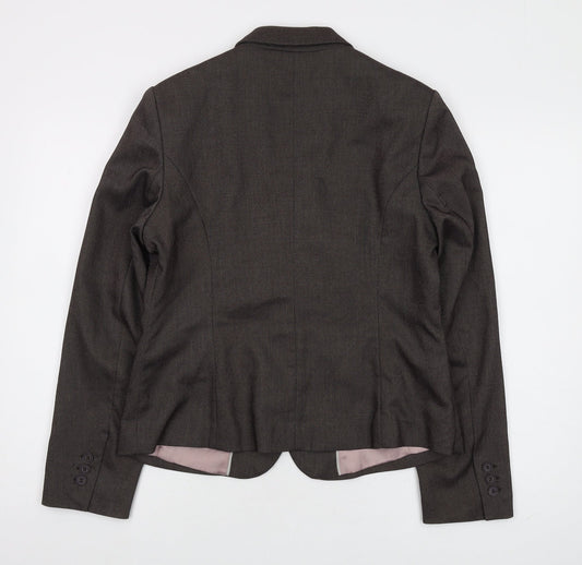 Next Women's Brown Blazer Two-Button Classic Fit Size M