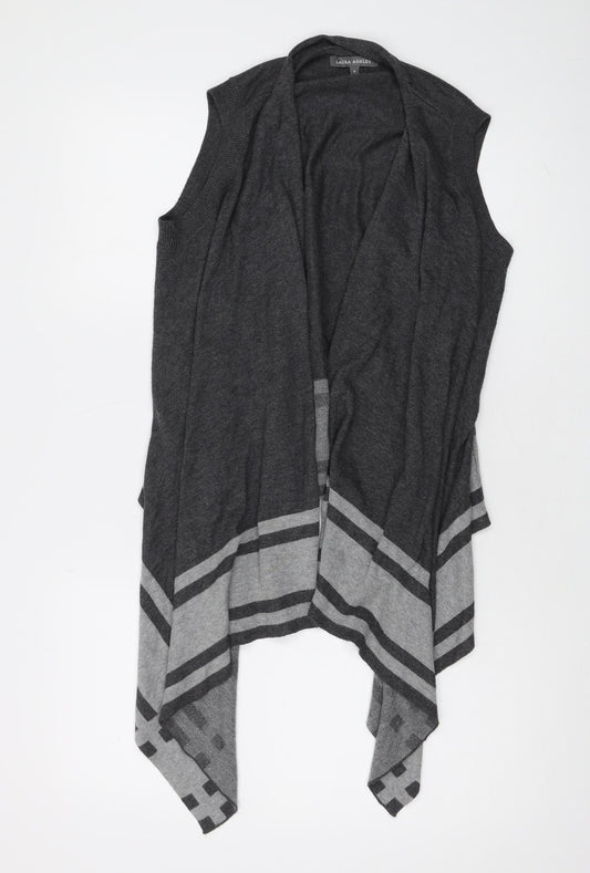 Laura Ashley Women's Grey Striped Vest - M, Casual, Lightweight