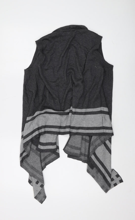 Laura Ashley Women's Grey Striped Vest - M, Casual, Lightweight