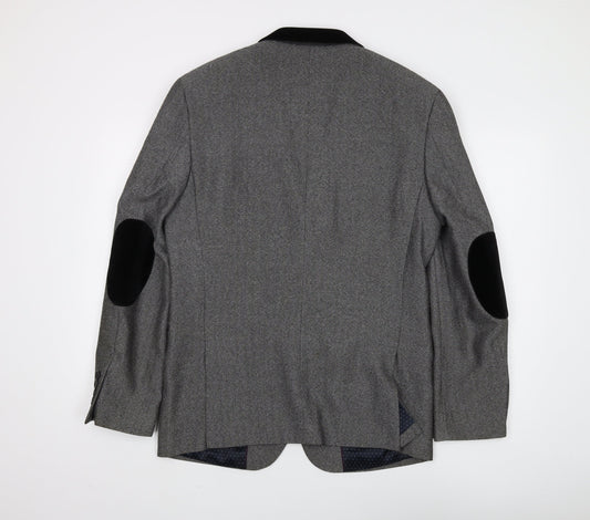 Tokyo Laundry Men's Grey Blazer, 38, Herringbone Pattern