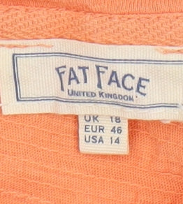 Fat Face Orange Women’s Basic T-Shirt UK 18 Relaxed Fit
