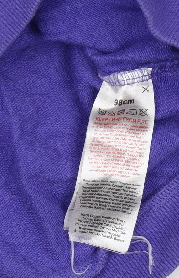 Brand and care label for Disney girls’ minnie mouse purple long sleeve t-shirt 36 months