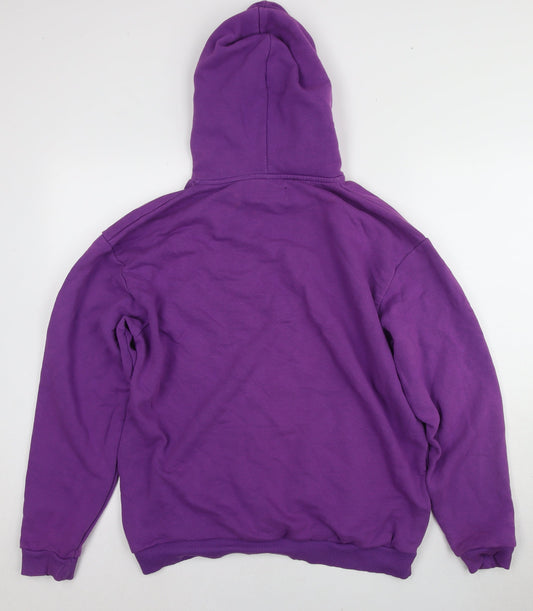 BoohooMAN Men's Purple M Logo Hoodie, Regular Fit