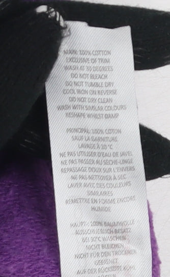 Brand and care label for boohooMAN Men's Purple M Logo Hoodie, Regular Fit