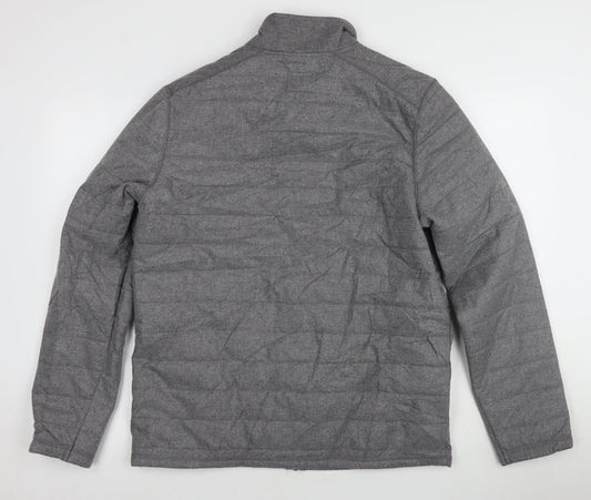 Debenhams Men's Grey Puffer Jacket Stand-Up Collar M