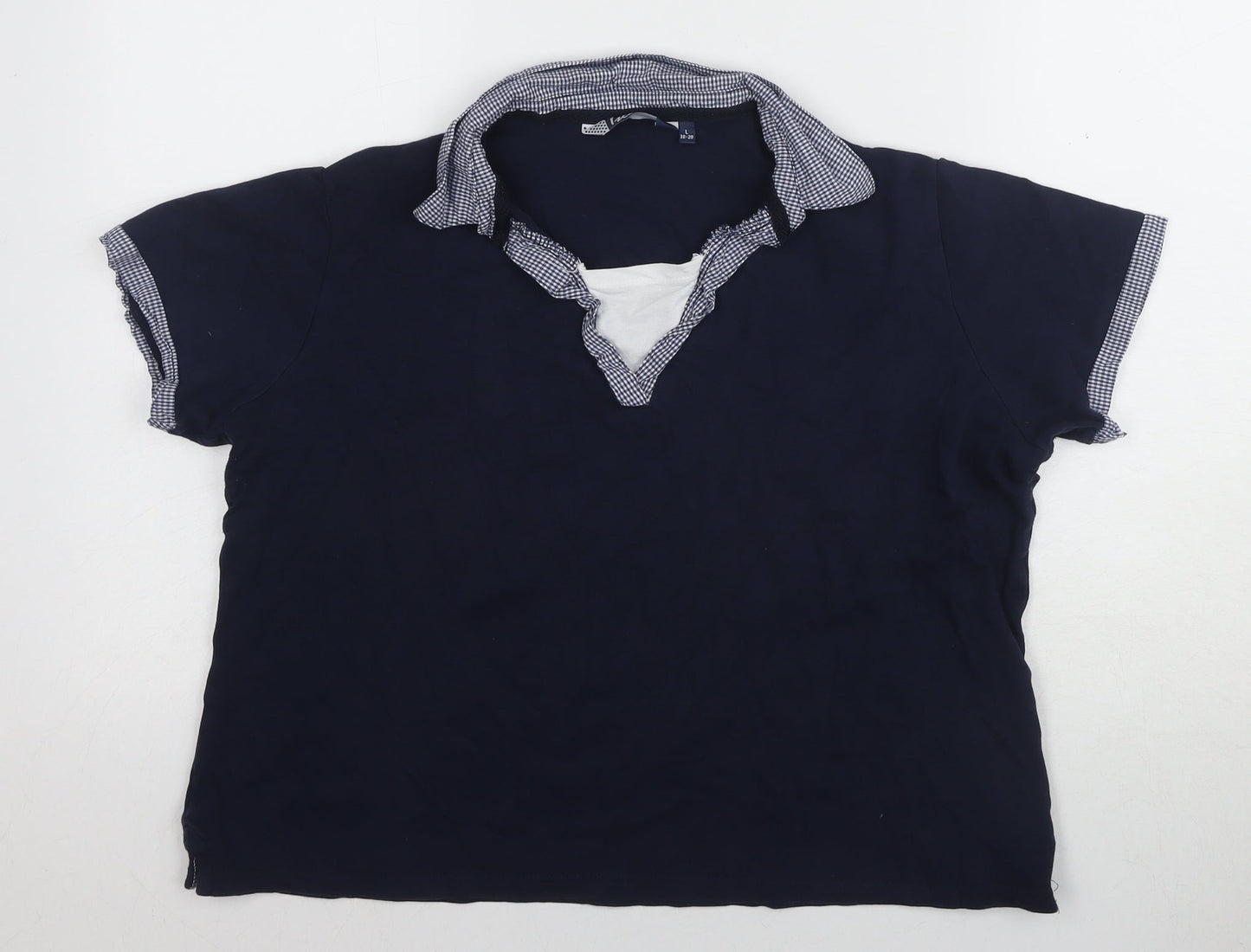 Lee Unisex Navy Blue Polo Shirt L Cotton Casual