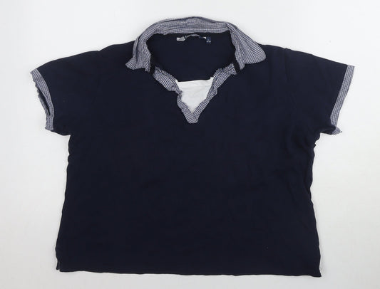 Lee Unisex Navy Blue Polo Shirt L Cotton Casual