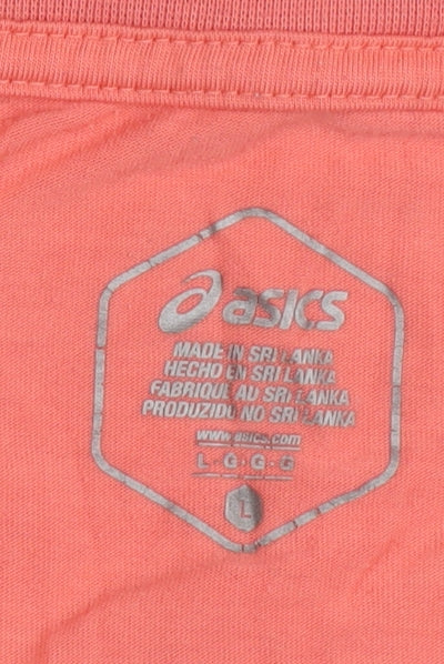 Asics Women's Orange Running V-Neck T-Shirt L
