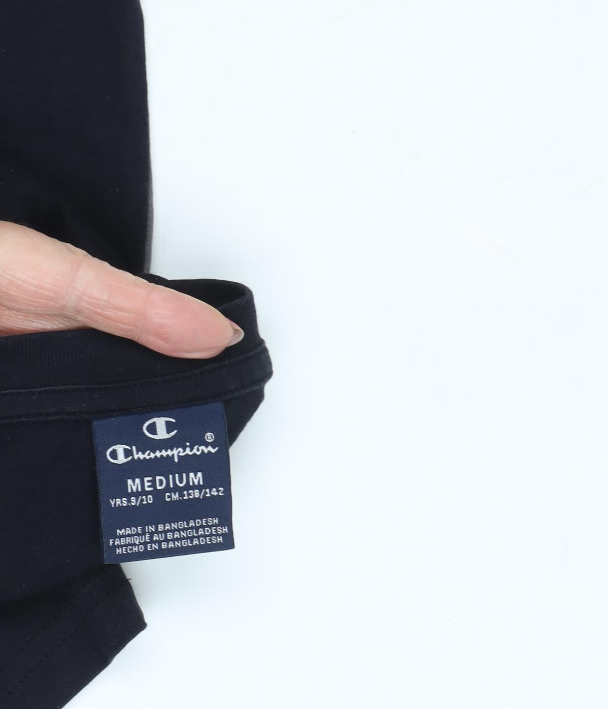 Champion Boys Black Colourblock T-Shirt, Size 9-10 Years