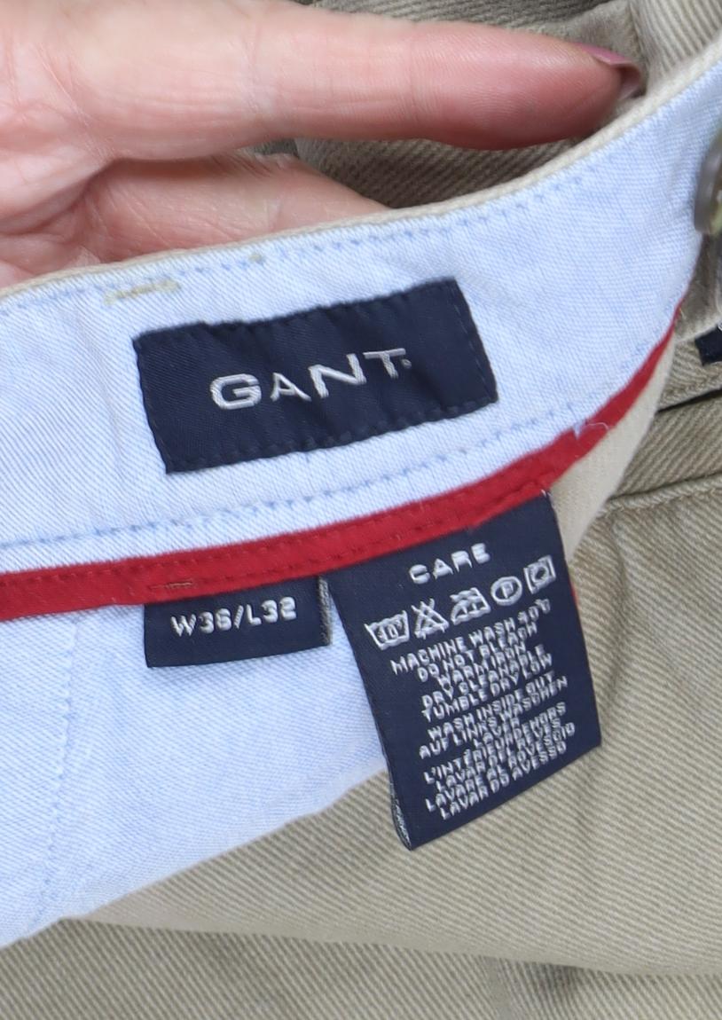 GANT Men's Beige Straight Jeans, Size L, Regular Fit