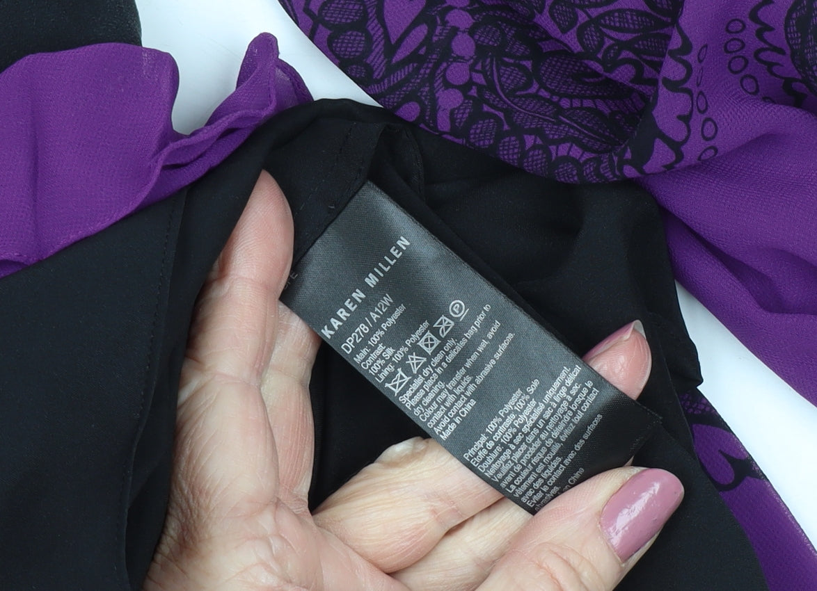 Karen Millen Women's Purple Paisley Dress Size 6