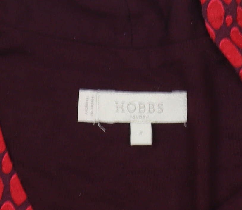 Hobbs Women's Red Tunic Blouse, Size S, V-Neck, Classic Elegance