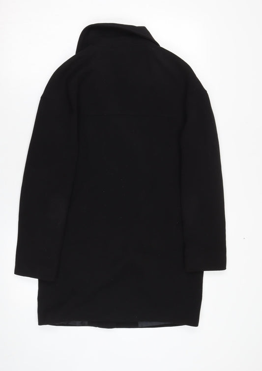 Mango Women's Black XS Overcoat with Buttons