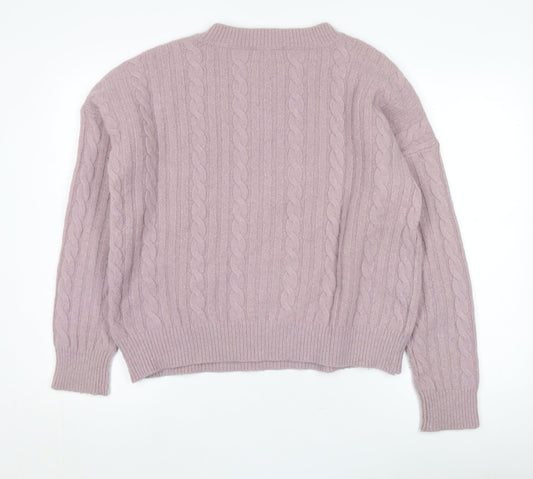 Laura Ashley Women’s Purple Cable-Knit Jumper, Size 16