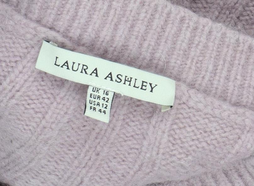 Laura Ashley Women’s Purple Cable-Knit Jumper, Size 16