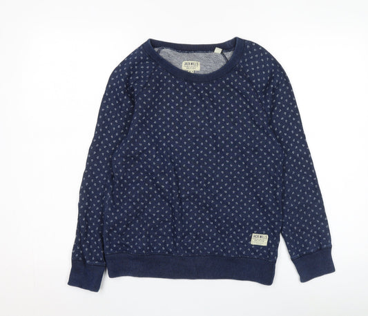 Womens UK 8 Regular Jack Wills Blue Pullover Sweatshirt