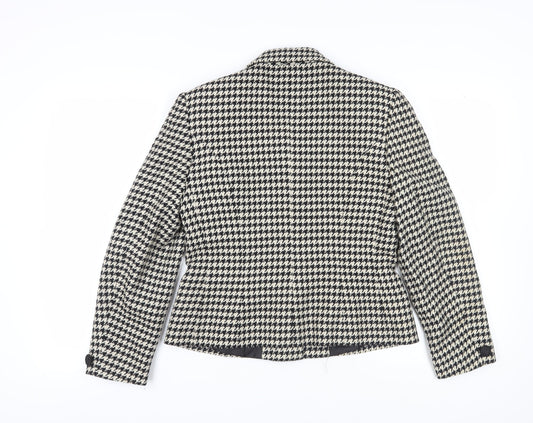 Country Casuals Women's Black Houndstooth Wool Blazer Size 12