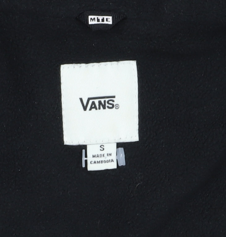 Vans Men's Black Puffer Jacket S Hooded Winter