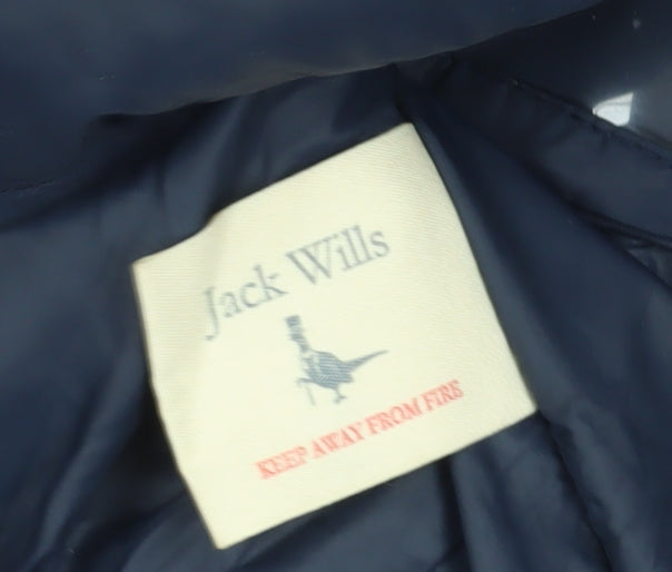 Jack Wills Women's Blue Puffer Waistcoat - Size 8