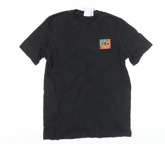Additional front view of Adidas Men's Black M Logo Short Sleeve T-Shirt