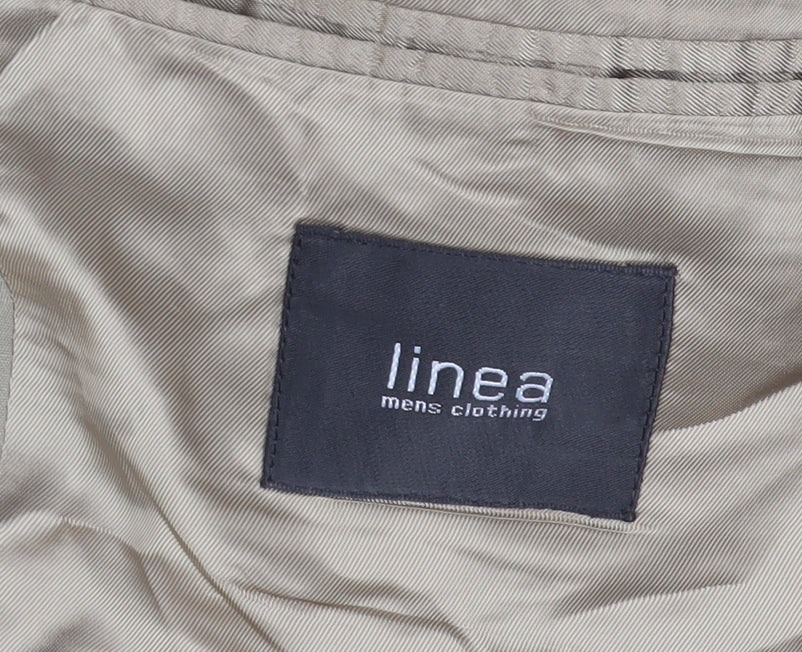 Brand and care label for Linea Beige Men's Blazer, Size 38S, Single-Breasted