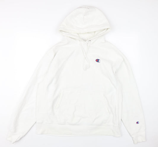 Mens UK L Regular Champion White Pullover Hoodie