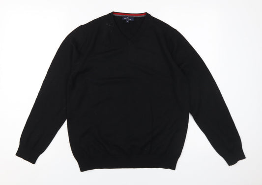 Daniel Hechter Men Black XL V-Neck Pullover Jumper