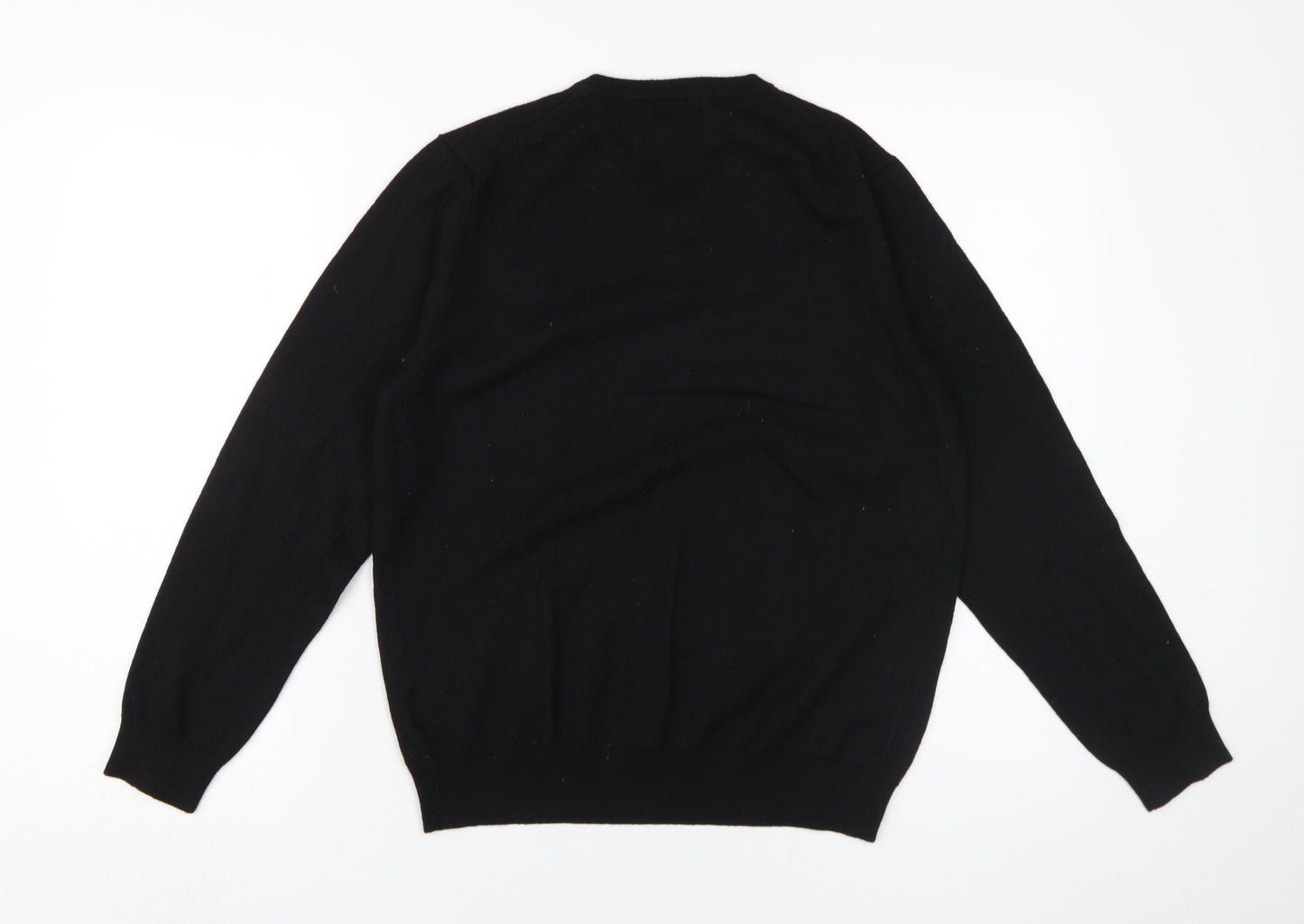 Daniel Hechter Men Black XL V-Neck Pullover Jumper