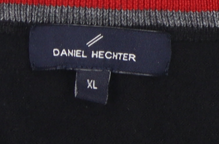 Daniel Hechter Men Black XL V-Neck Pullover Jumper