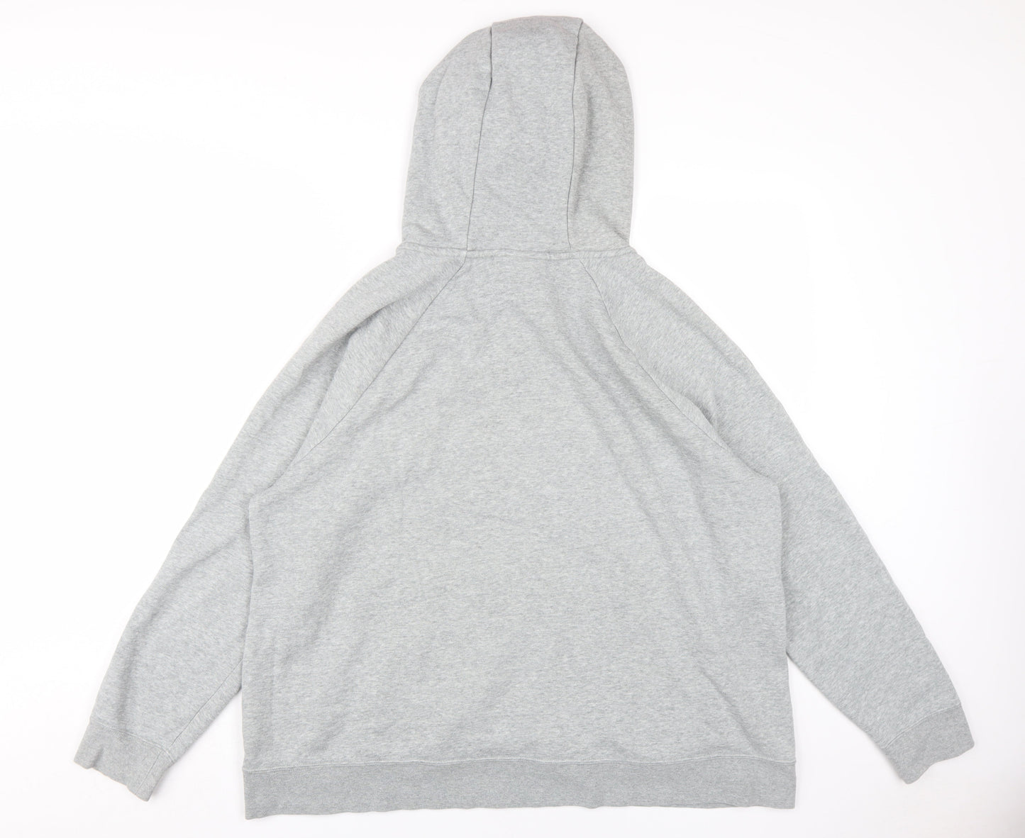 Nike Men's Grey Pullover Hoodie with Logo and Drawstring