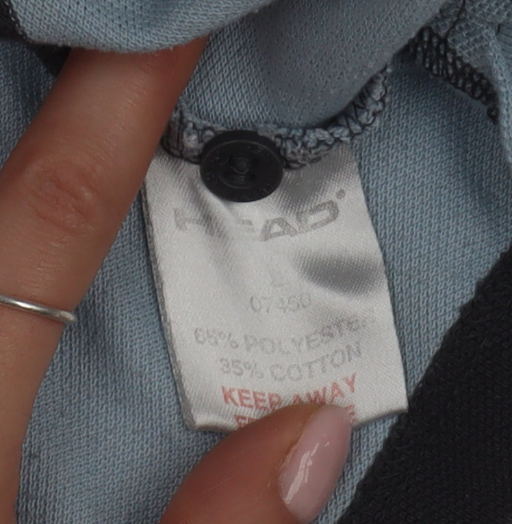 Head Men's Blue Striped Polo Shirt S - Short Sleeve