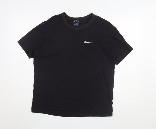 Mens UK Size M Champion Black Cotton Blend T-Shirt