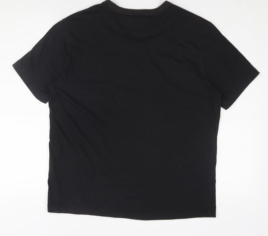 Champion Men's Black T-Shirt Medium, Solid Casual Tee