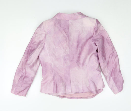 Presen Pink Silk Linen Women's Blazer Size 10