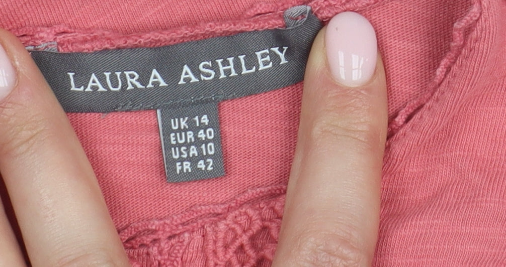 Laura Ashley Women's Pink Shift Dress Size 14