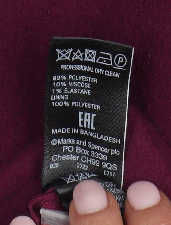 Marks and Spencer Women's Purple Overcoat Size 14