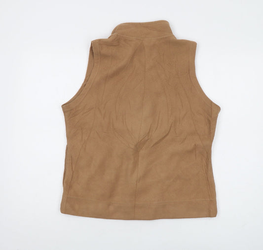 EWM Women's Brown Sleeveless Zip Fleece Vest Size 14