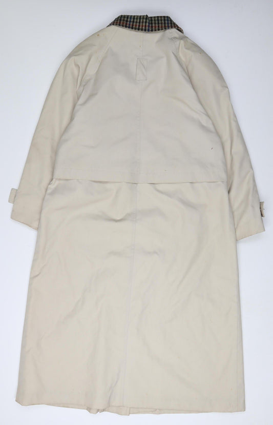 BHS Women's Beige Trench Coat Size 16 Classic Check