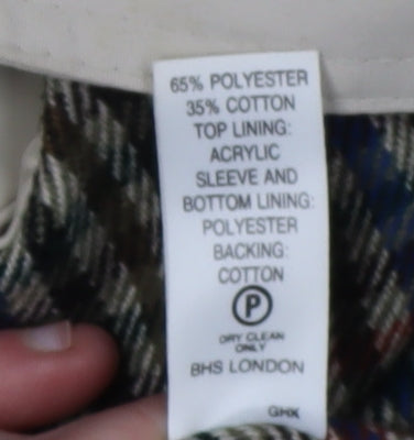 BHS Women's Beige Trench Coat Size 16 Classic Check