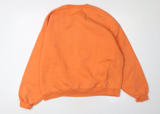 Bershka Women’s Orange Medium Sweatshirt, Michigan Graphic