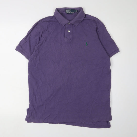 Ralph Lauren Men's Purple Polo Shirt L Slim Fit