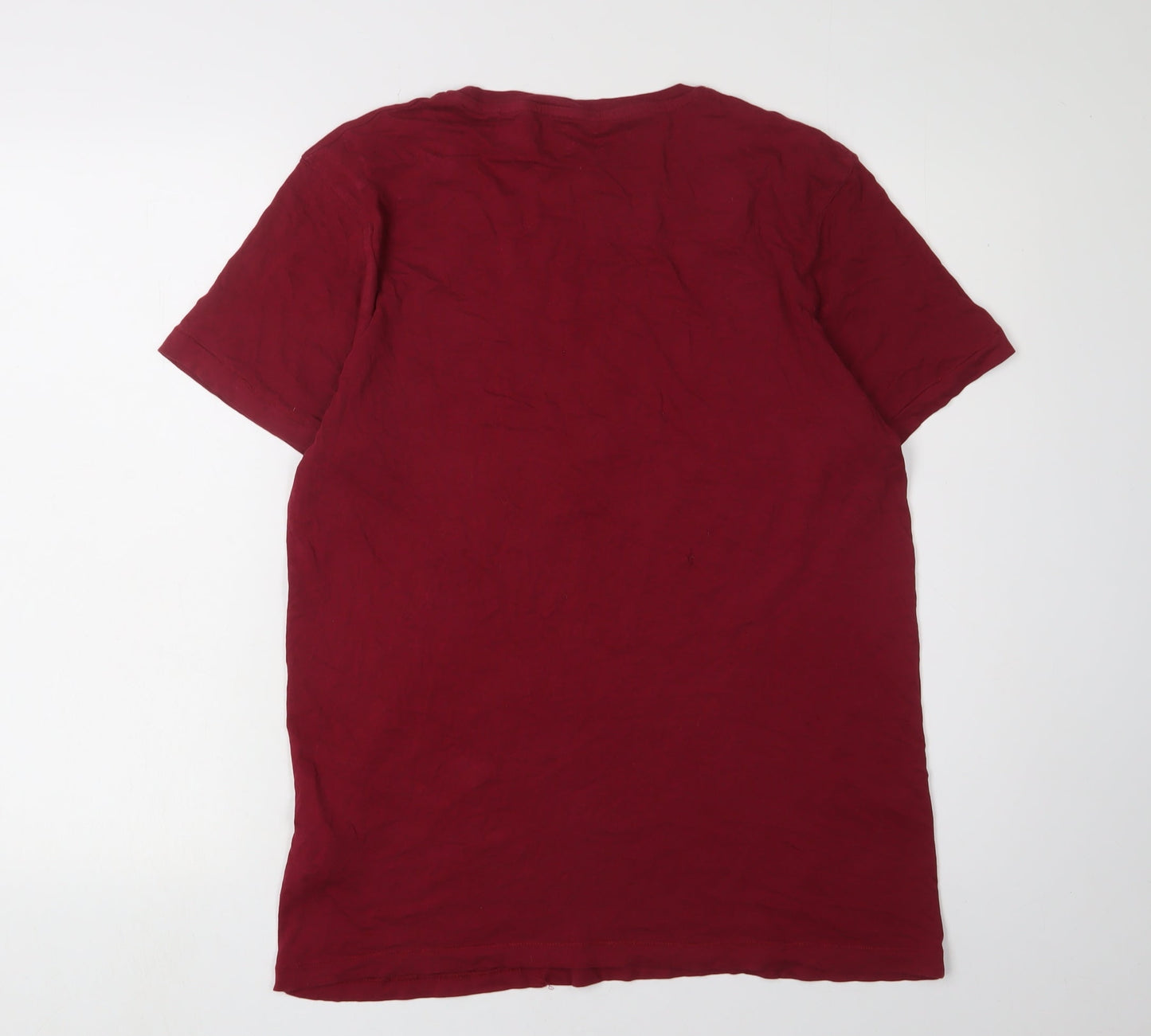 Firetrap Men's Red Cotton T-Shirt, Size M Short Sleeve