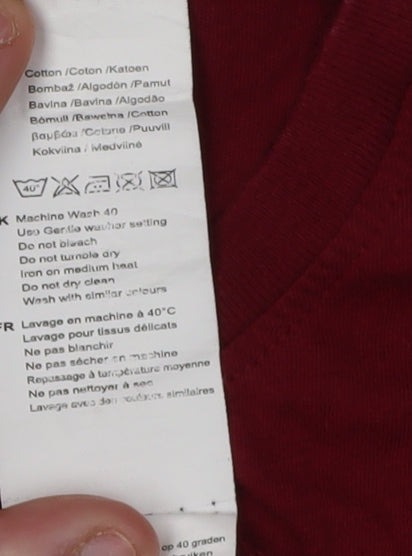 Firetrap Men's Red Cotton T-Shirt, Size M Short Sleeve