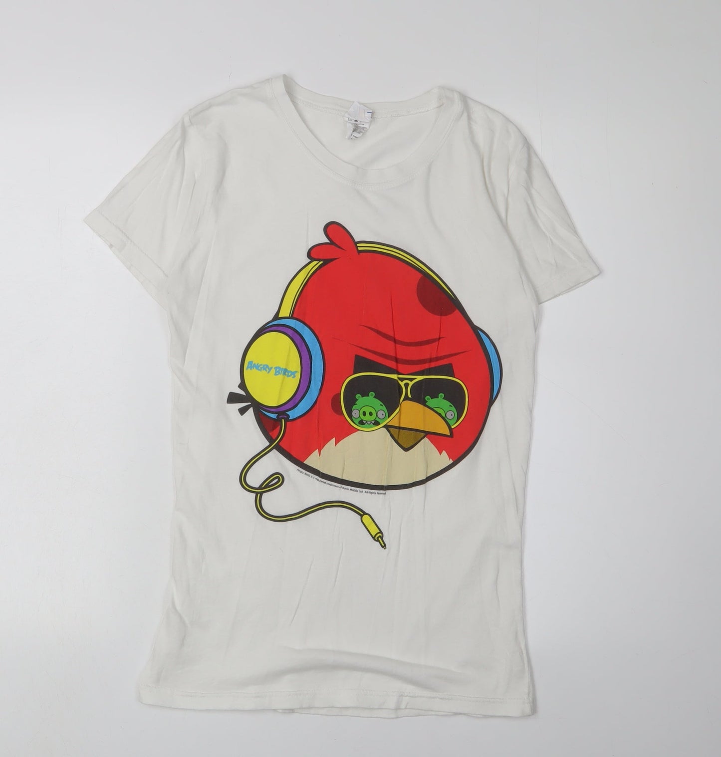Angry Birds Unisex White L T-Shirt Cotton Cartoon