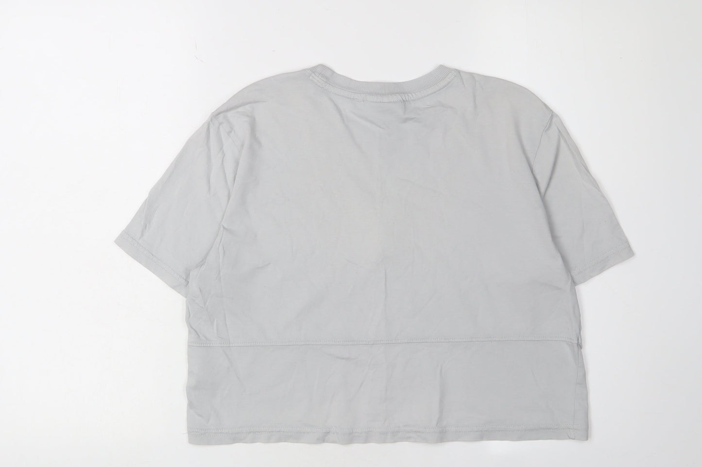 Fila Unisex Grey T-Shirt M Basic Casual Embroidered