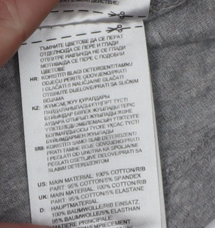 Adidas Grey Women's Ringer T-Shirt, Size 10