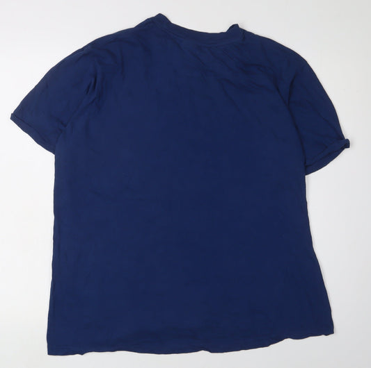 Brave Soul Men's Blue Crew Neck T-Shirt, Size M