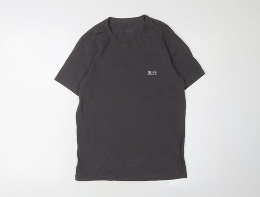 Hugo Boss Men's Black Crew Neck Cotton T-Shirt, Size S